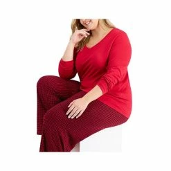 Cheapest 🥰 Charter Club Plus Size Long-Sleeve Top & Printed Pants Cotton Pajama Set, Created For Macy's Grey Reindeer 🌟 -Family Pajamas Store unnamed file 678