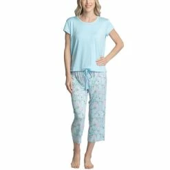 Hot Sale 🧨 Muk Luks 👩 Women's Plus Size Short Sleeve & Capri Pant Pajama Set Pink / Daisy 😉 -Family Pajamas Store unnamed file 682