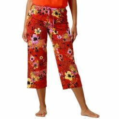 Discount ⌛ Hue 👩 Women's Printed Pajama Pants Spicy Orange 🔥