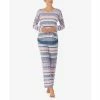 New 😀 Ellen Tracy 👩 Women's Long Sleeve Crew Neck Pajama Set Pink, Blue Fairisle ⭐